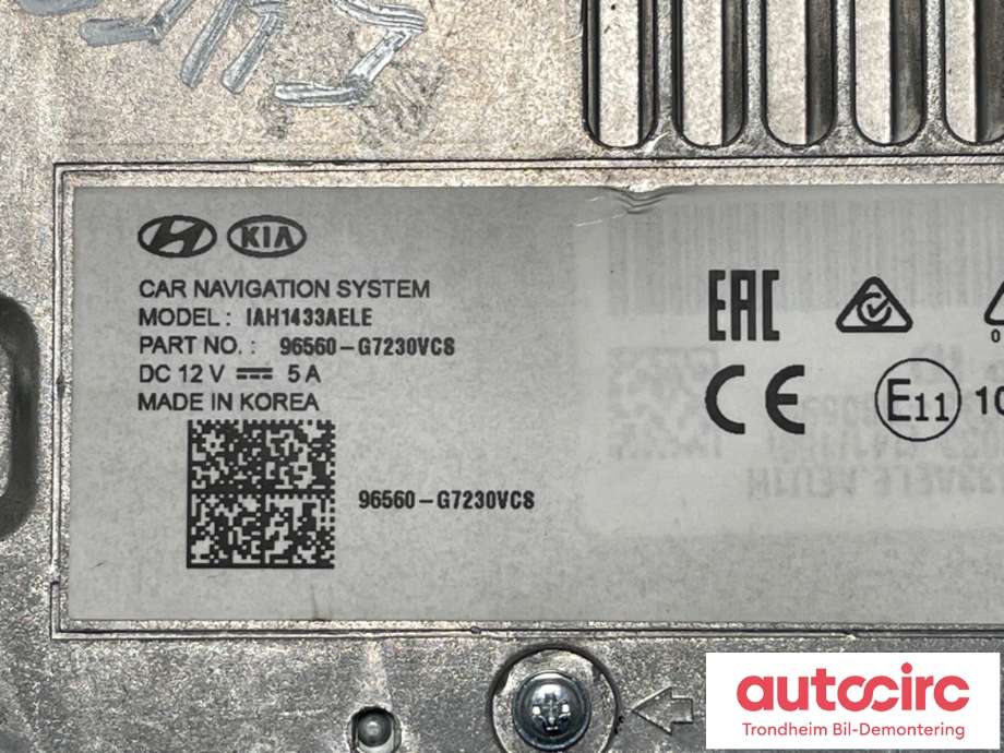 Bilstereo navigasjon skjerm til Hyundai Ioniq Electric 2019-->> (Fase 2)  (INFINITY|96560G 7230VCS|)