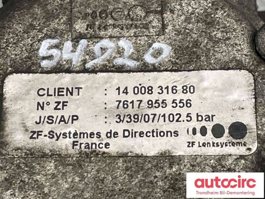 Servo pumpe mekanisk til Citroën Jumpy 2007-2016 (Type II) (1400831680|4007KL|1673606180)