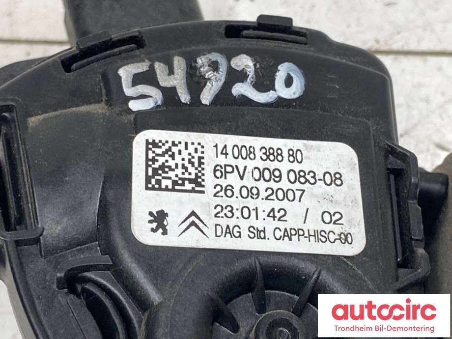 Pedal gass til Citroën Jumpy 2007-2016 (Type II)  (1400838880|1601 S8|)
