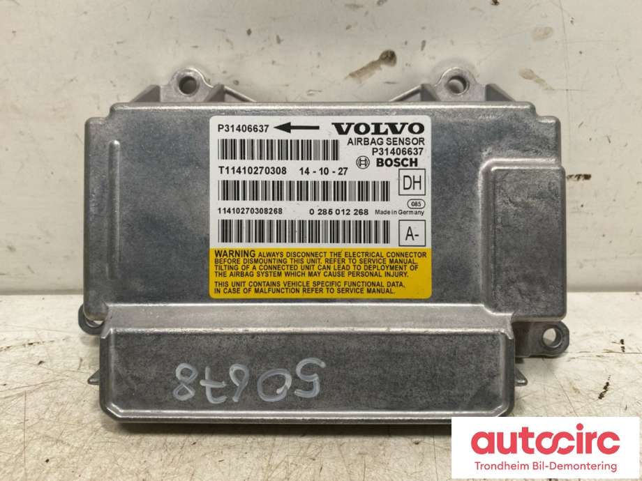 Airbag elektronikk til Volvo XC60, 2014-2017 (Type I, Fase 2)  (VOLVO|P31406637)