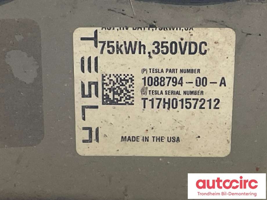 Batteripakke elbil til Tesla Model X 2016-->> (75KWH|110107800A|105583500B|105583500D)