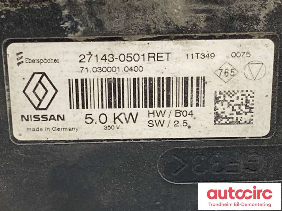 Motorvarmer elektrisk til Nissan Leaf 2011-2017 (Type I) (B714300Q0D|)