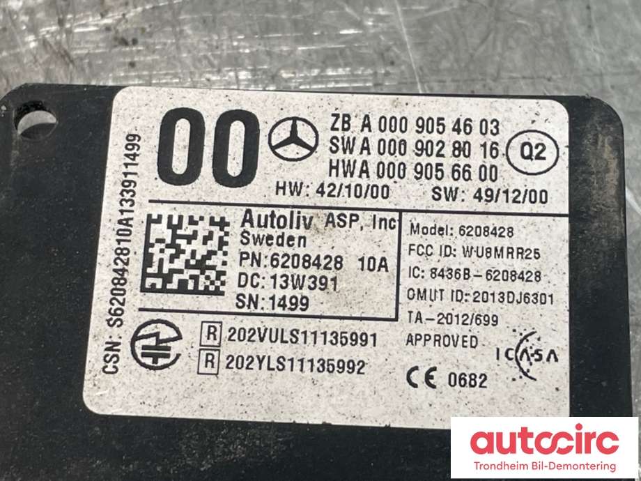 Sensor radar til Mercedes A-Klasse 2012-2018 (W176) (W176) (A0009054603|A0009055103|)