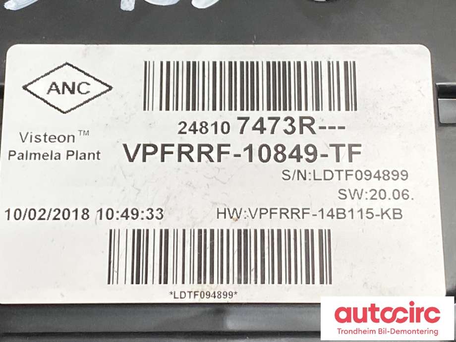 Instrumentpanel til Opel Vivaro B 2014-2019  (93460762|93461383|)