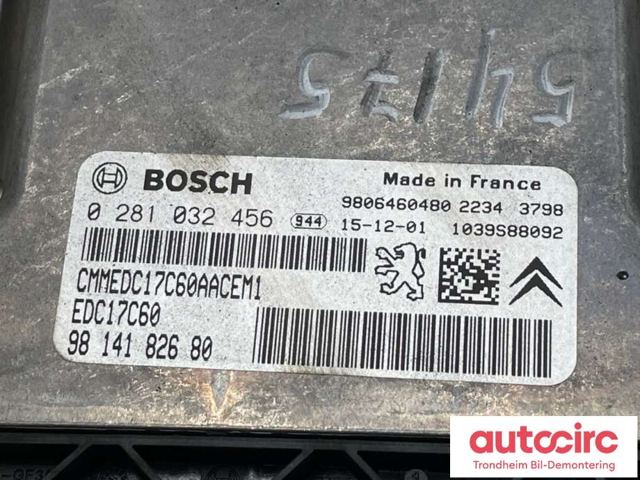 Styreenhet motor til Peugeot Partner 2015-2019 (Type II, Fase 2) (16 136 453 80|)