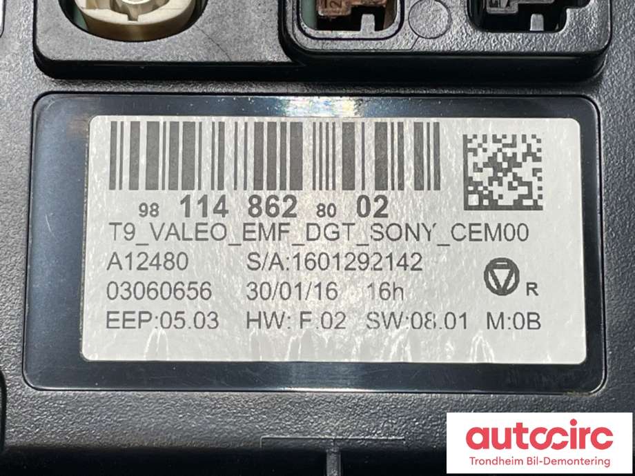 Bilstereo navigasjon skjerm til Peugeot 308 2013-2021 (Type II)  (9811486280|)