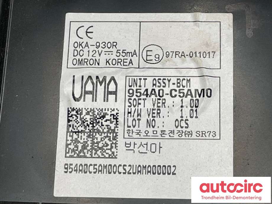 Styreenhet diverse til Kia Sorento 2016-->> Type III  (954A0-C5AM0|)