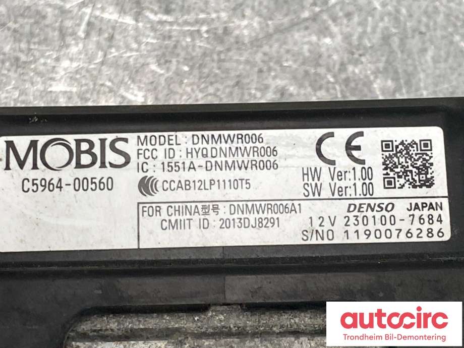 Sensor radar til Kia Sorento 2016-->> Type III (96400-C5510|)