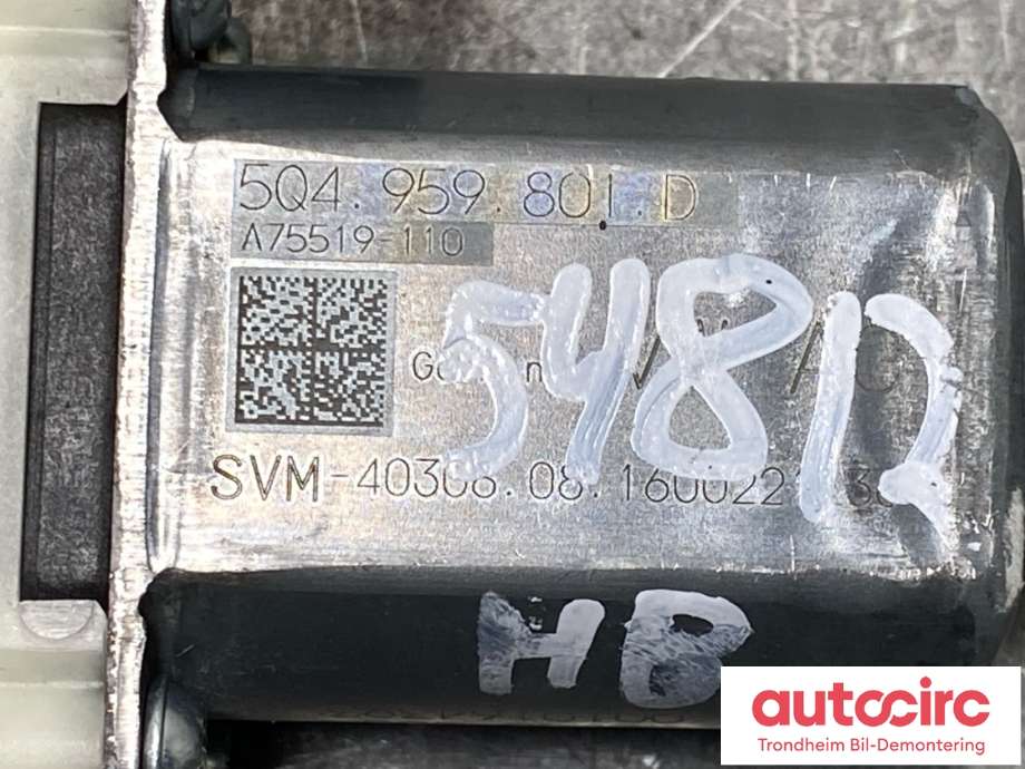 Ruteheis, kun motor, høyre bak til VW Passat 2015-2019 (Fase 1) (B8) (B8) (5Q4 959 801 D|)