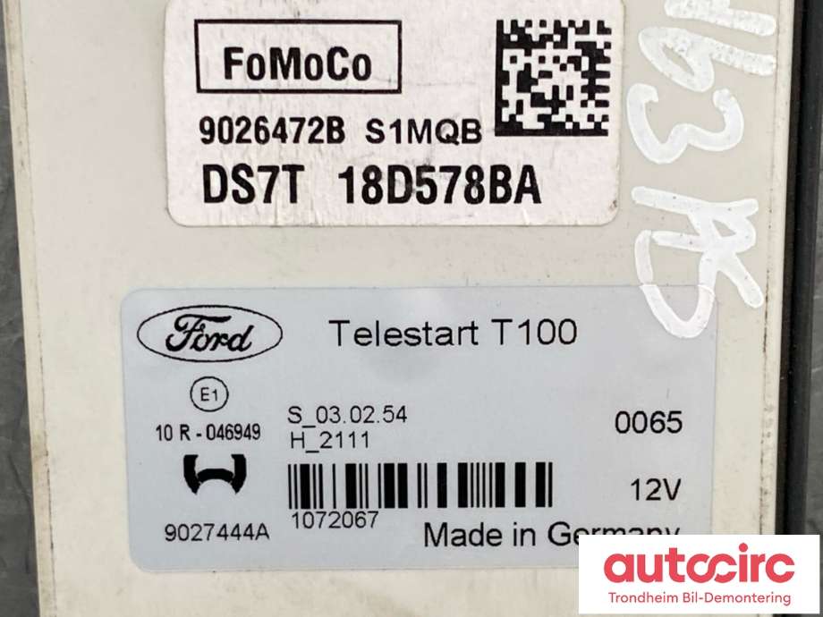 Styreenhet diverse til Ford Mondeo 2014-2019 (Type V, Fase 1)  (DS7T-18D578-BA|DS7T-18D578-BB|2606974)