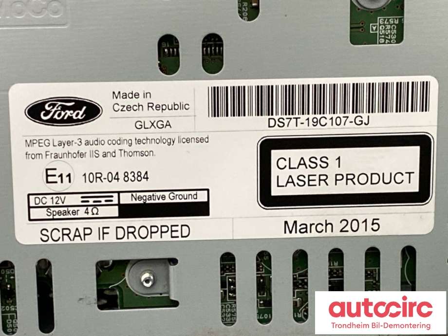 Bilstereo navigasjon til Ford Mondeo 2014-2019 (Type V, Fase 1) (DS7T-19C107-GJ|2172579|HS7T-19C107-NE)