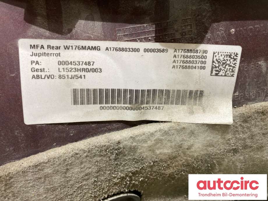 Støtfanger bak combi til Mercedes A-Klasse 2012-2018 (W176) (W176) (AMG|A1768809900|A1768855600|)