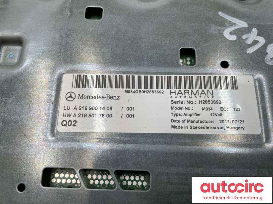 Bilstereo forsterker til Mercedes A-Klasse 2012-2018 (W176) (W176) (A2189001408|)