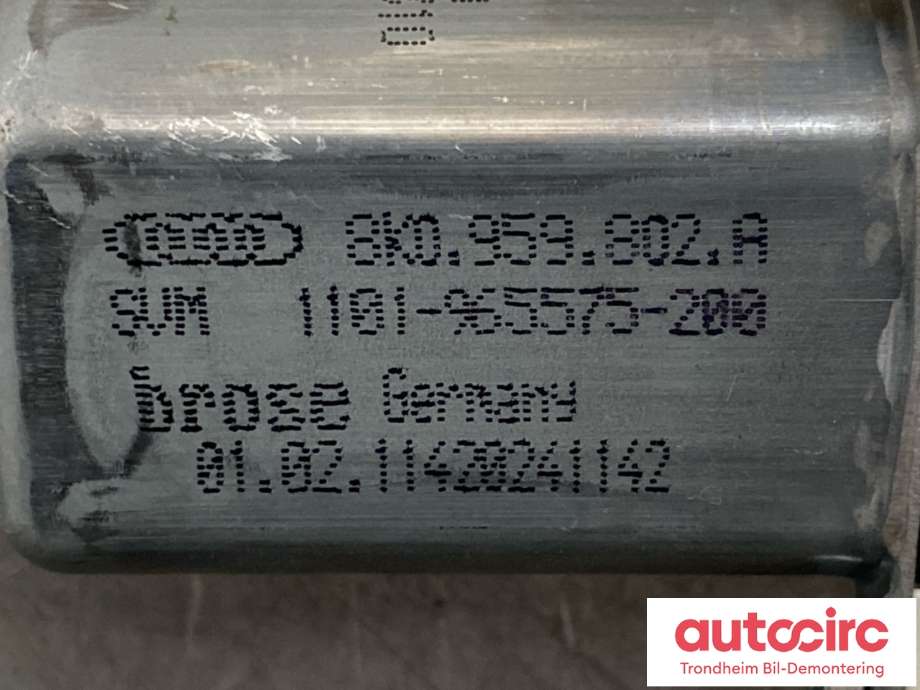 Ruteheis, kun motor, høyre foran til Audi Q7 2010-2015 (Type I, Fase 2)  (8T0959802B|)