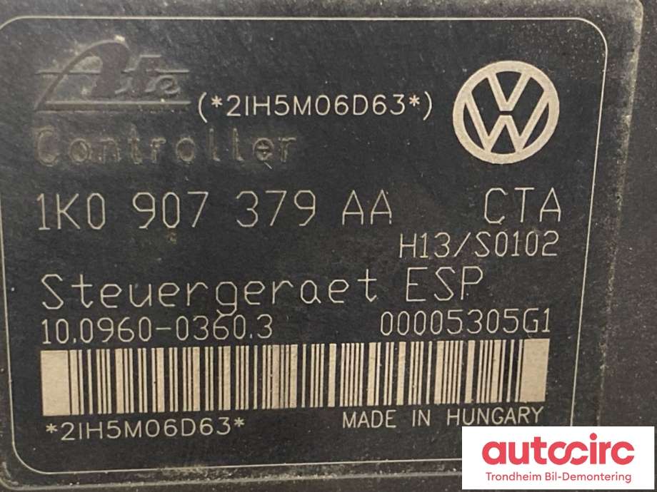 ABS sentral til VW Jetta 2005-2010  (1K0614517AA|1K0614517AF|)