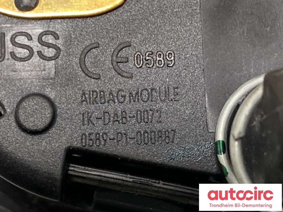 Airbag rattpute til Toyota Yaris 2012-2014 (Type III, Fase 1)  (451300D350C0|)