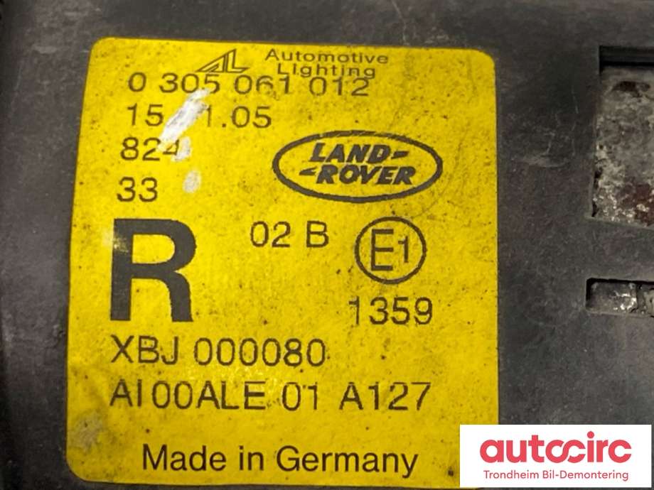 Tåkelykt høyre foran til Land Rover Discovery 2005-2009 (Type III)  (XBJ000080|)