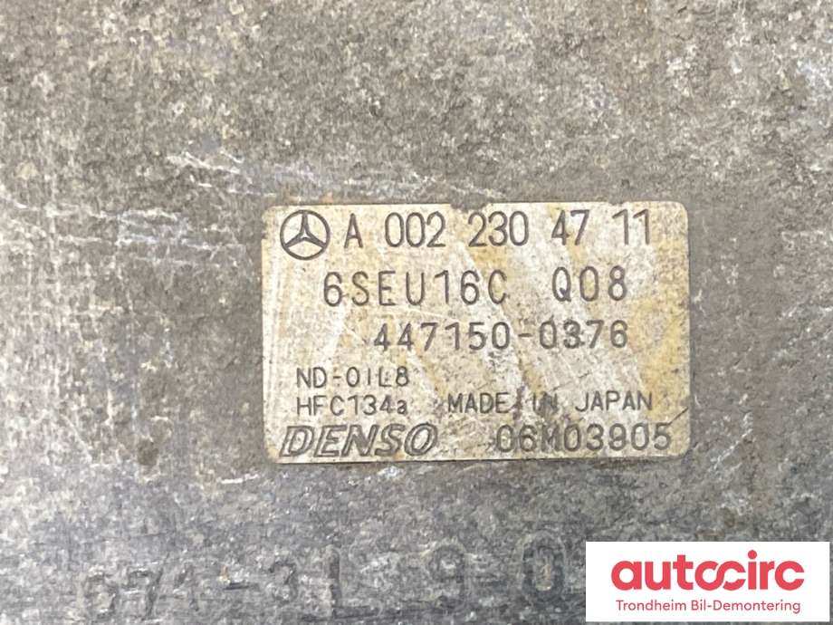 Aircondition kompressor til Mercedes B-Klasse 2008-2011 (Fase 2) (W245) (W245) (A0022304711|A 001 230 90 11|A 002 230 13 11)
