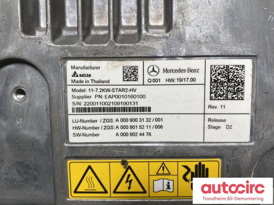 Inverter elbil til Mercedes EQC 2019-->>  (A0009003132|A0009015211|)
