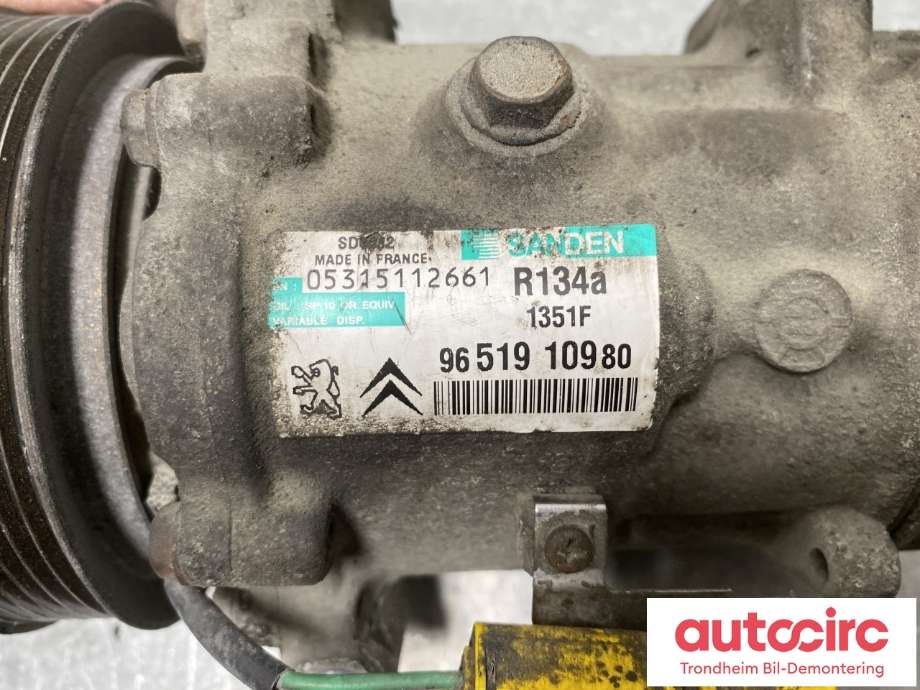 Aircondition kompressor til Citroën C4 2004-2011 (Type I) (9651910980|6453 WK|98 228 268 80)