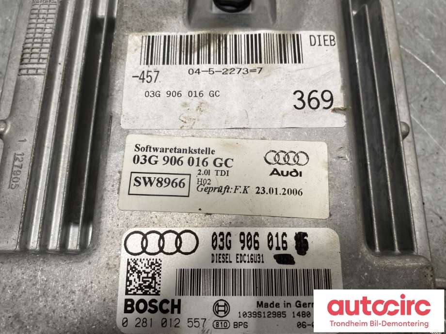 Styreenhet motor til Audi A6 2005-2008 (Type III, Fase 1) (C6) (C6) (03G906016GC|)