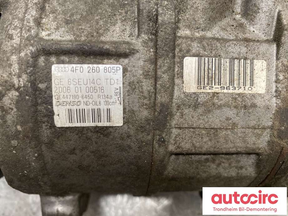 Aircondition kompressor til Audi A6 2005-2008 (Type III, Fase 1) (C6) (C6) (4F0260805P|)