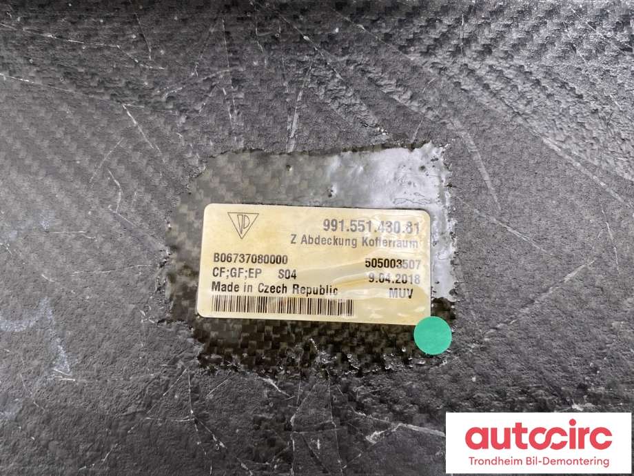 Deksel til Porsche 911 2012-2019 (991) (991) (991 551 430 80|991 551 430 81|)