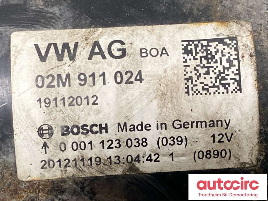 Starter diesel til Škoda Yeti 2009-2013 (Fase 1)  (02M911024|02M911024P|02M911024PX)