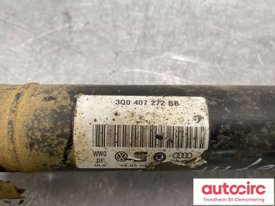 Drivaksel høyre foran, diesel/automat til VW Tiguan 2016-2020 (Type II, Fase 1)  (3Q0407272BB|3Q0 407 272 DF|3Q0 407 762 JX)