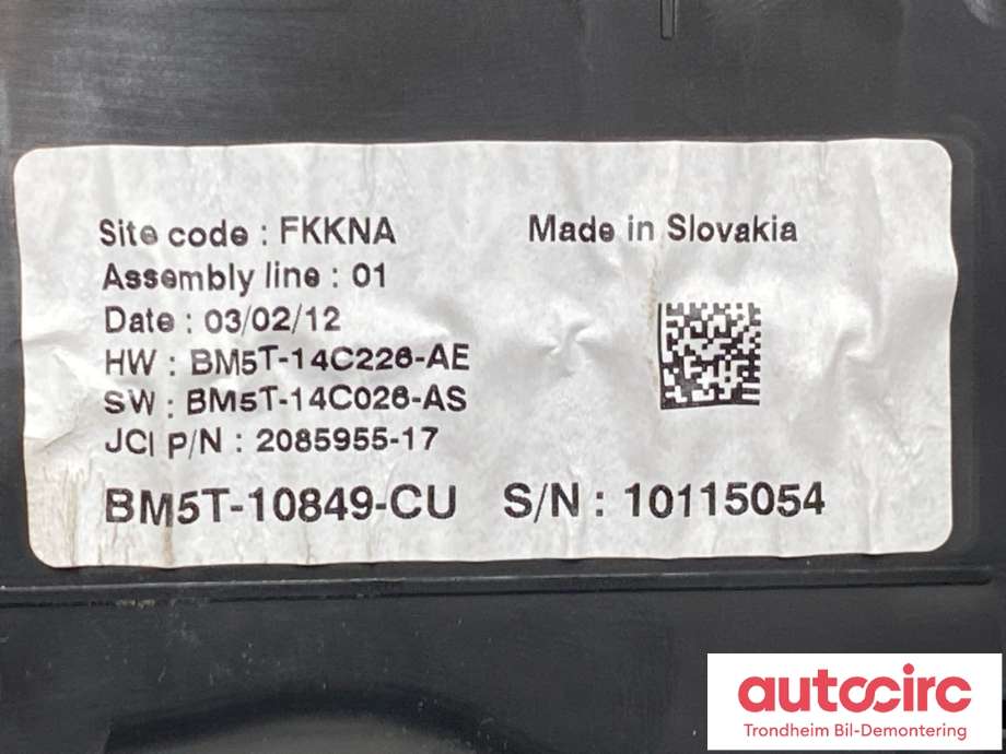 Instrumentpanel til Ford Focus 2011-2014 (Type III, Fase 1)  (BM5T-10849-CU|BM5T-10849-BCH|1879756)