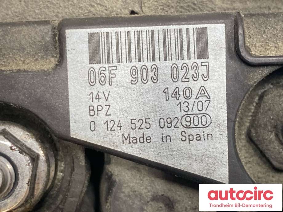 Dynamo diesel til Audi A4 2004-2008 (Type III) (B7) (B7) (06F903023J|06F903023F|06F903023FX)