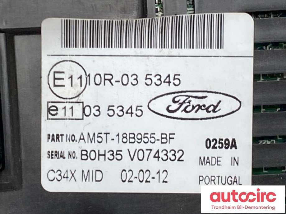 Instrument kjørecomputer til Ford Focus 2011-2014 (Type III, Fase 1)  (AM5T-18B955-BF|AM5T-18B955-BH|1940785)
