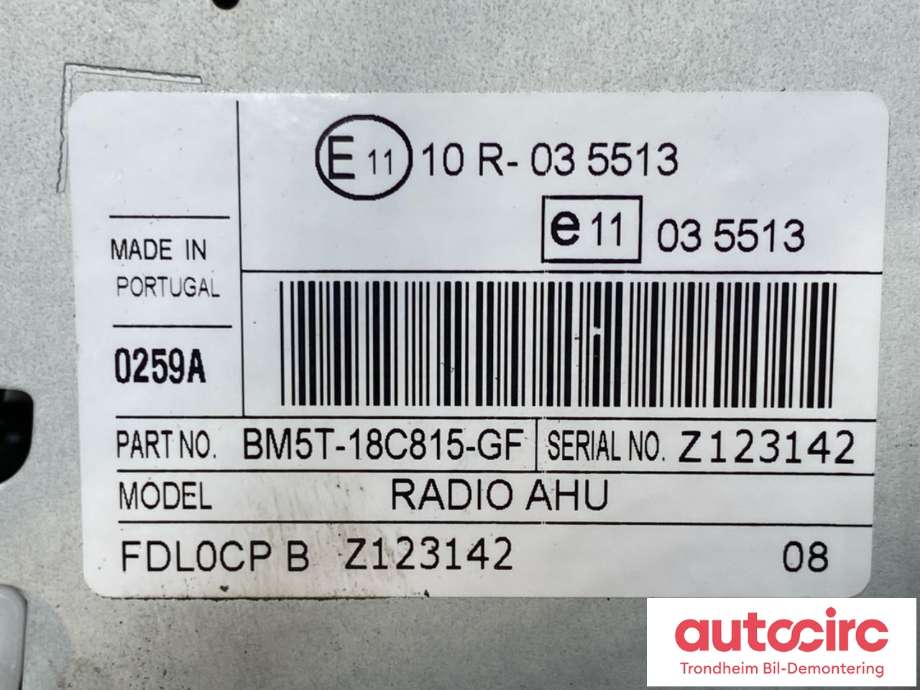 Bilstereo navigasjon til Ford Focus 2011-2014 (Type III, Fase 1)  (BM5T-18C815-GF|BM5T-18C815-GP|2277319)