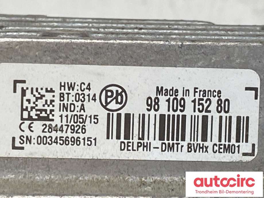 Styreenhet diverse til Peugeot Partner 2015-2019 (Type II, Fase 2)  (9810915280|)