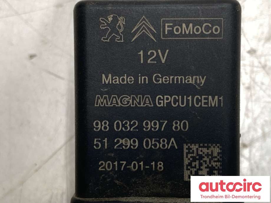 Rele gløde til Peugeot Partner 2015-2019 (Type II, Fase 2)  (9803299780|)