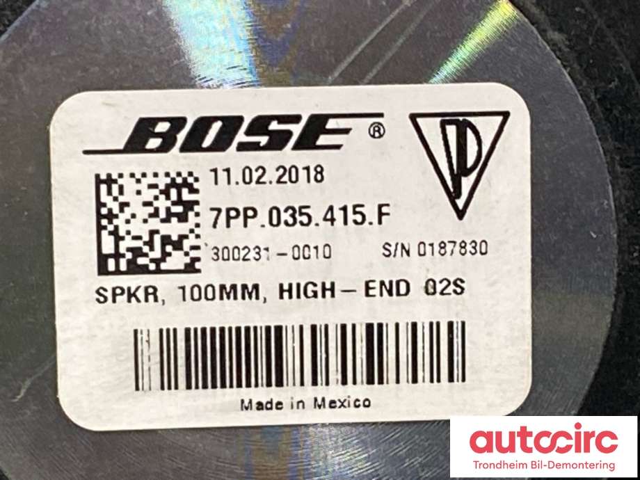 Bilstereo høyttaler til Porsche 911 2012-2019 (991) (991) (7PP035415F|)