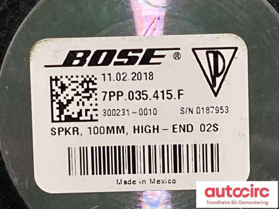Bilstereo høyttaler til Porsche 911 2012-2019 (991) (991) (7PP035415F|)