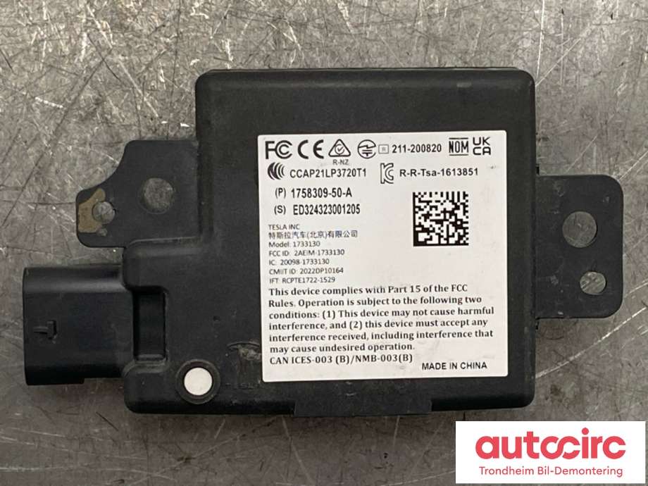 Styreenhet bluetooth til Tesla Model 3 2024-->> (Fase 2) (1758309-50-B|)