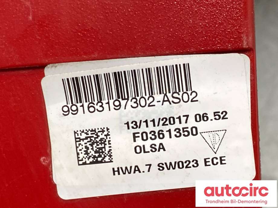 Baklykt venstre til Porsche 911 2012-2019 (991) (991) (991 631 973 02|)