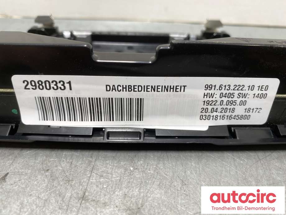 Taklyspanel til Porsche 911 2012-2019 (991) (991) (99161322210|99161322308|)