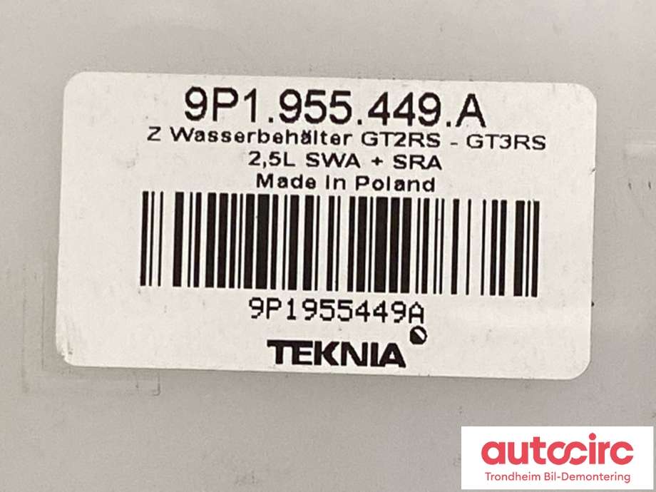 Spylertank foran til Porsche 911 2012-2019 (991) (991) (9P1955449A|)
