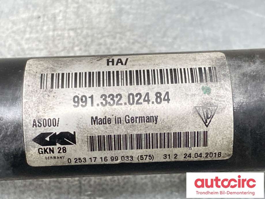 Drivaksel venstre bak, bensin/automat til Porsche 911 2012-2019 (991) (991) (99133202484|99133202497|99133202485| 99133202491)
