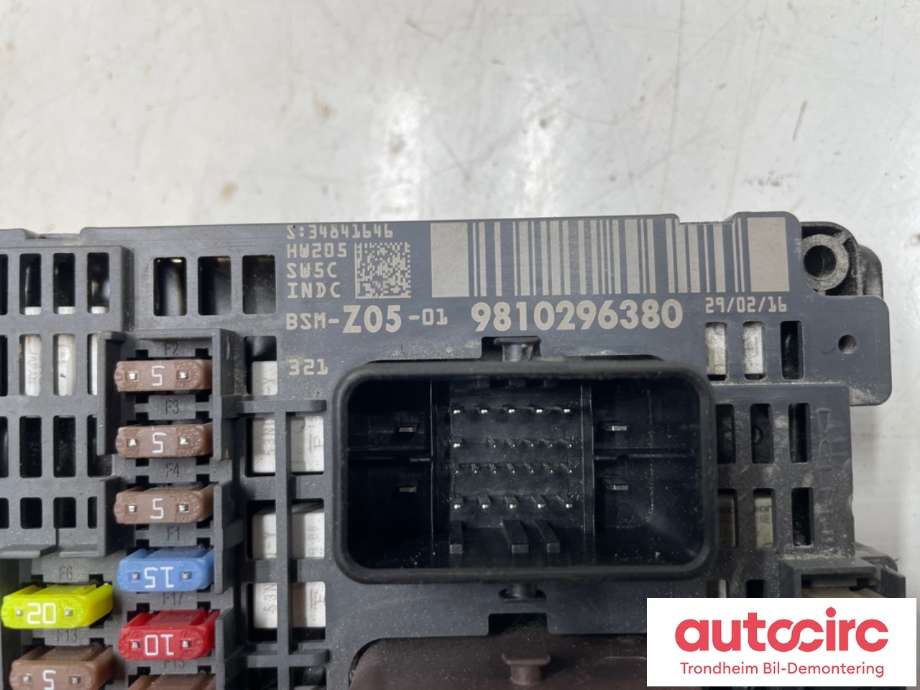 Sikringsboks motorrom til Peugeot 308 2013-2021 (Type II)  (9810296380|)