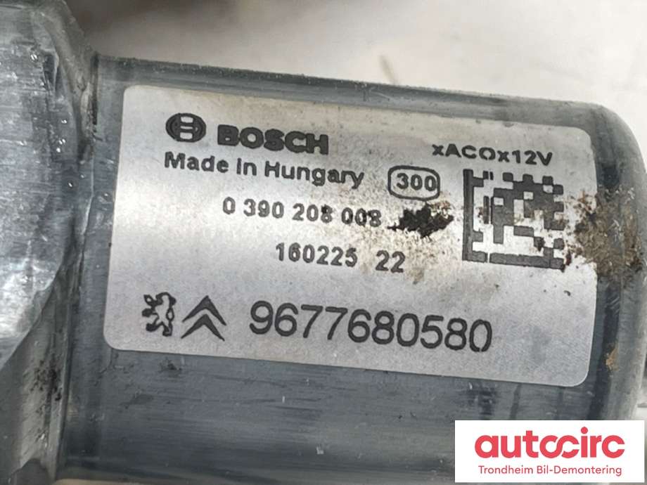 Viskermotor bakrute til Peugeot 308 2013-2021 (Type II)  (9677680580|9819523180|)