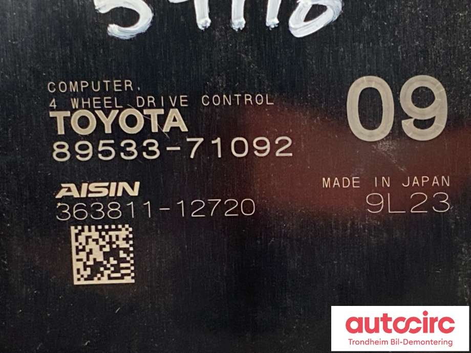 Styreenhet 4WD til Toyota Hilux 2020-->>  (89533-71092|)