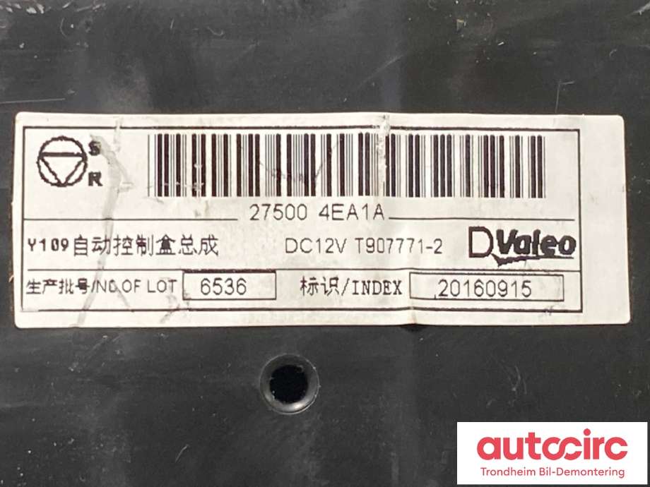 Varmeapparat betjening til Nissan Qashqai 2014-2021 (Type II)  (27500-4EA1A|)