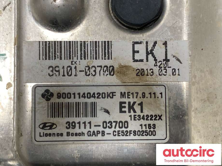 Styreenhet motor til Hyundai i20 2009-2014 (Type I) (BOSCH|39111 03700|39101-03700|)