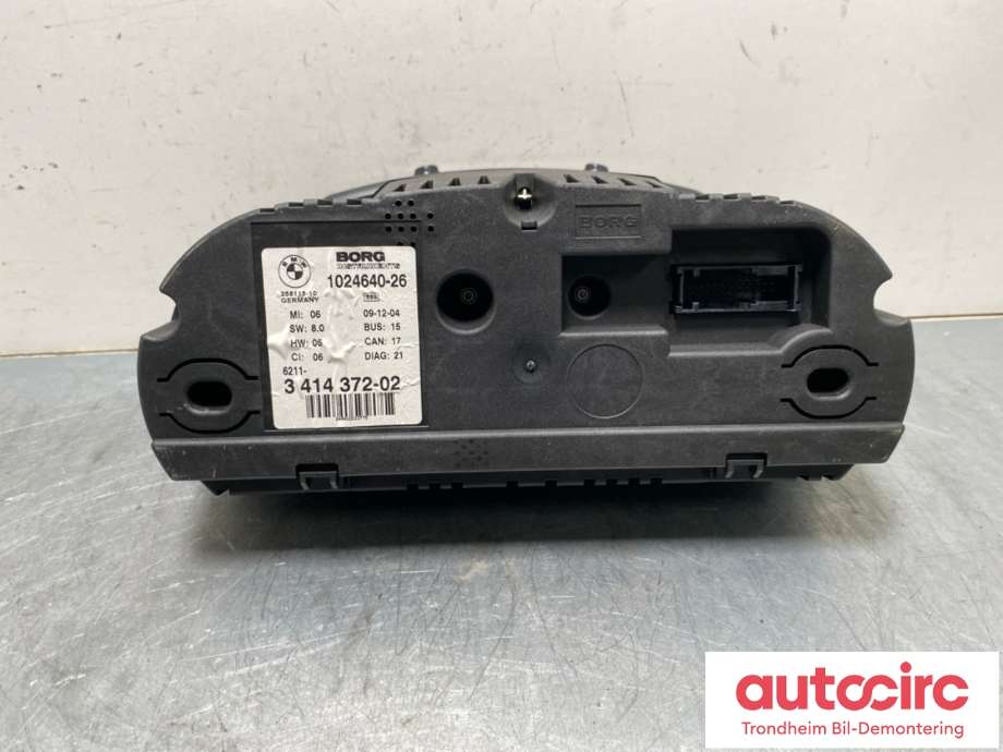 Instrumentpanel til BMW X3 2003-2006 (Fase 1) (E83) (E83) (BORG INSTRUMENTS|62 10 3 451 581|3 414 372-02|1024640-26)
