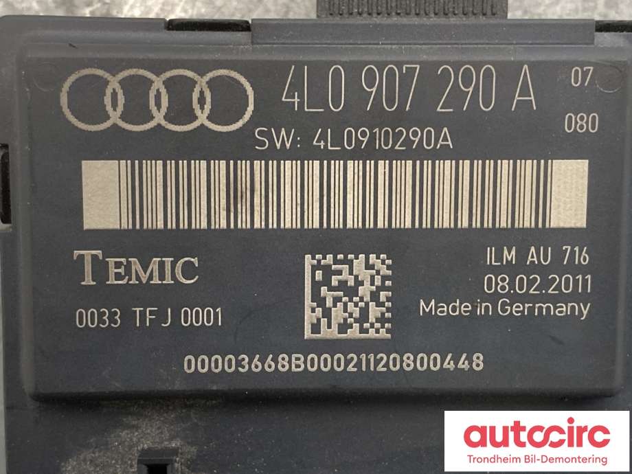 Styreenhet dør høyre bak til Audi Q7 2010-2015 (Type I, Fase 2)  (4L0907290A|4F0 959 795 P|)