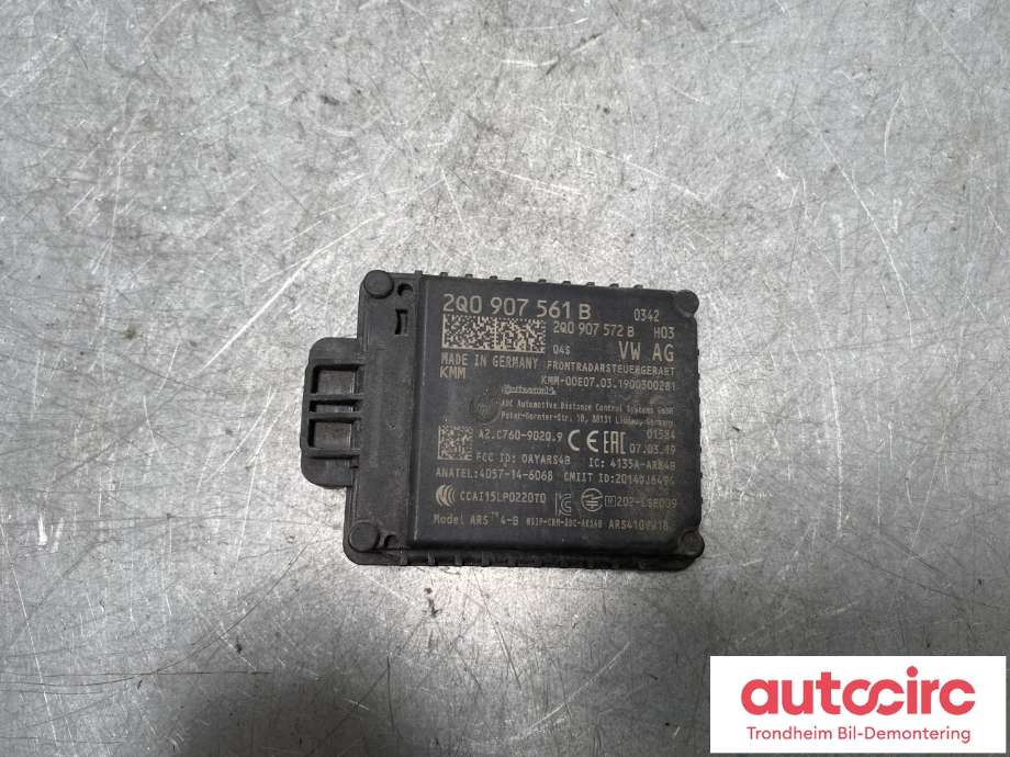 Sensor radar til VW Tiguan 2016-2020 (Type II, Fase 1) (2Q0907561B|2Q0 907 561 L|)